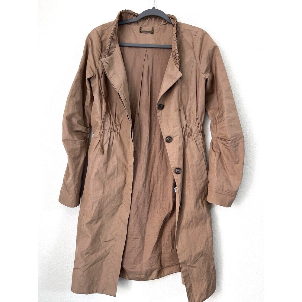 Diane Von Furstenberg Women's Sporti Trench Jacket Sz 2 Cinched Waist Khaki Tan - Picture 2 of 16